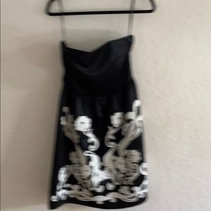 Strapless black and white dress